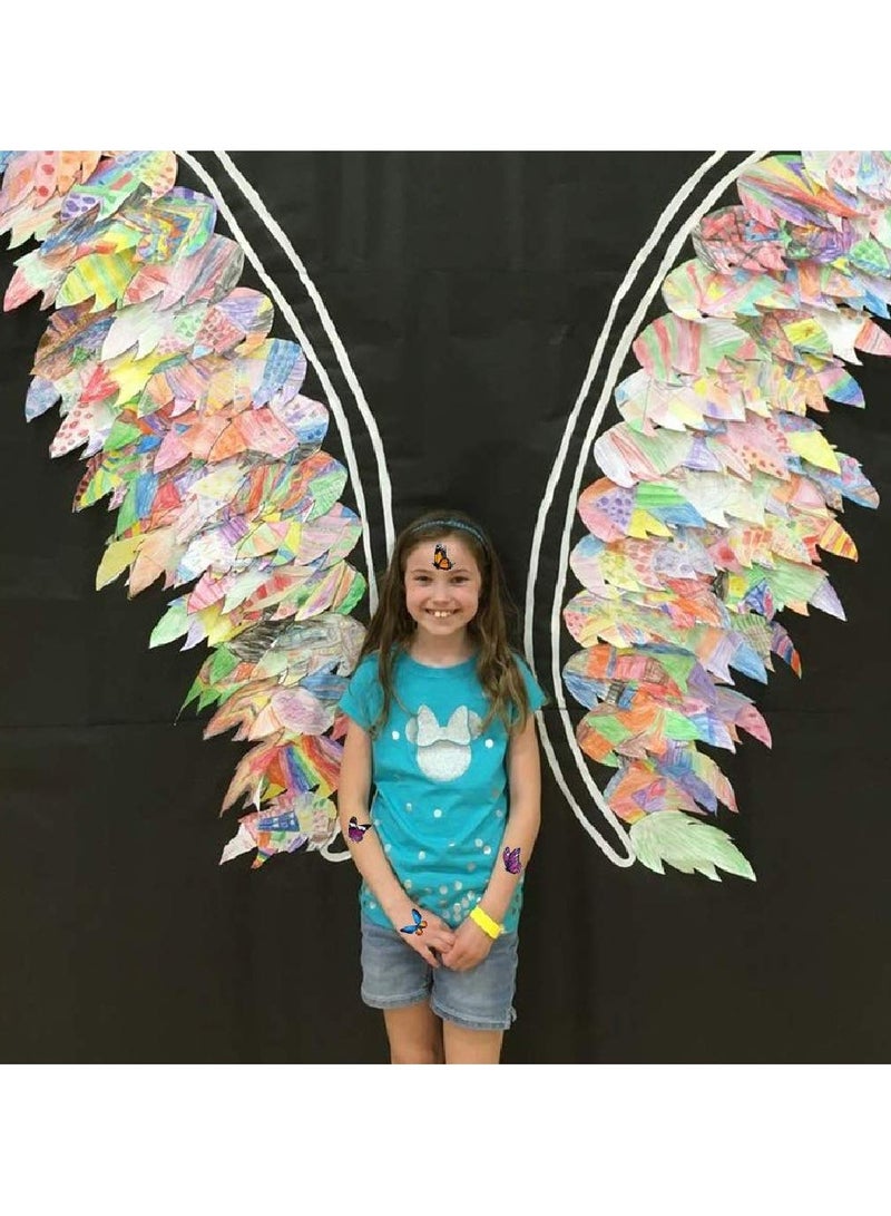 قوس قزح أورينبو 12 ورقة وشم فراشة للأطفال والنساء 110 قطعة وشم فن الجسم الملون وشم مؤقت على شكل فراشة هدايا الحفلات - Image 3