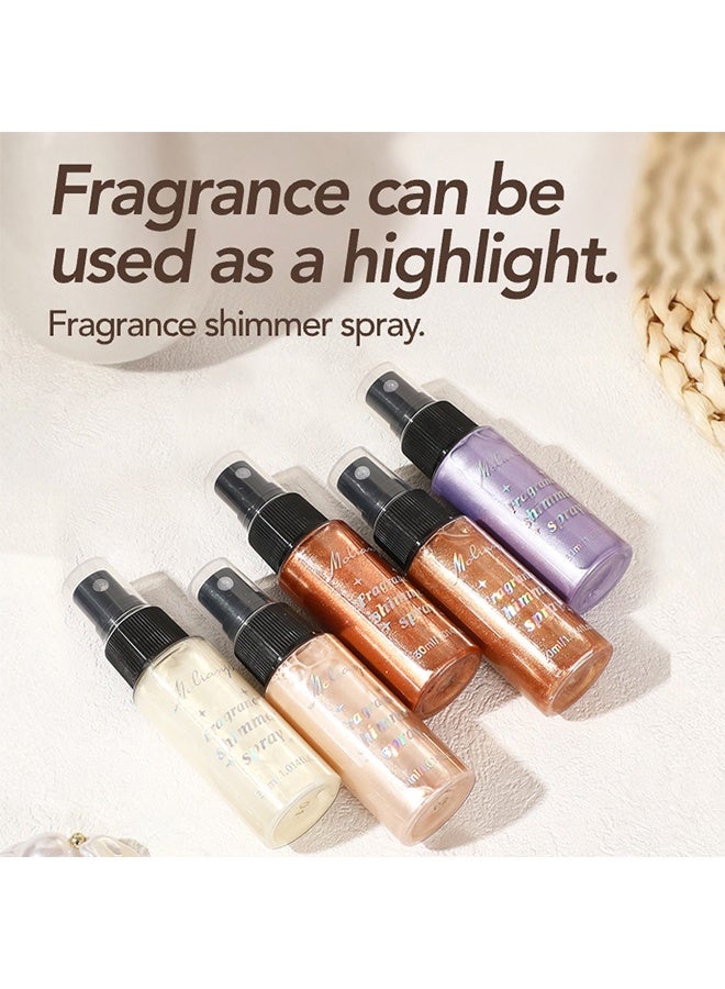 MOLIAN بخاخ عطر متلألئ، بخاخ جليتر للجسم - للوجه والشعر والجسم، مرطب مضيء وموقد للضوء، بخاخ جليتر متلألئ سريع الجفاف، هايلايتر مكياج سائل (#01) - Image 3