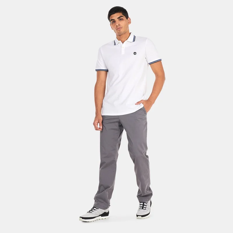 Timberland White Men's Millers River Tipped Polo Shirt for Men | Best Price UAE