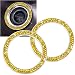 ToBeQueen Bling Car Crystal Rhinestone Ring Emblem Sticker Car Interior Decoration Bling Car Accessories for Women Push to Start Button Key Ignition Starter Knob Ring Yellow - Image 2