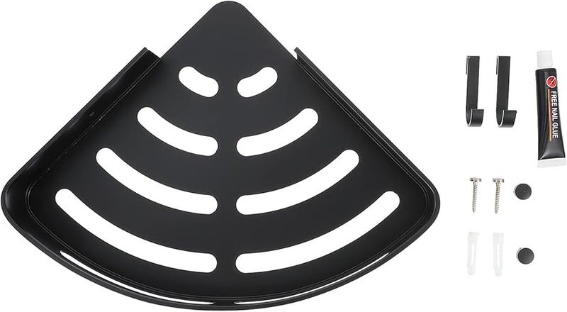 Wall Mounted Triangle Rack With Hooks 29 5X22X5CM Aluminum For Kitchen Bathroom Storage - Image 2