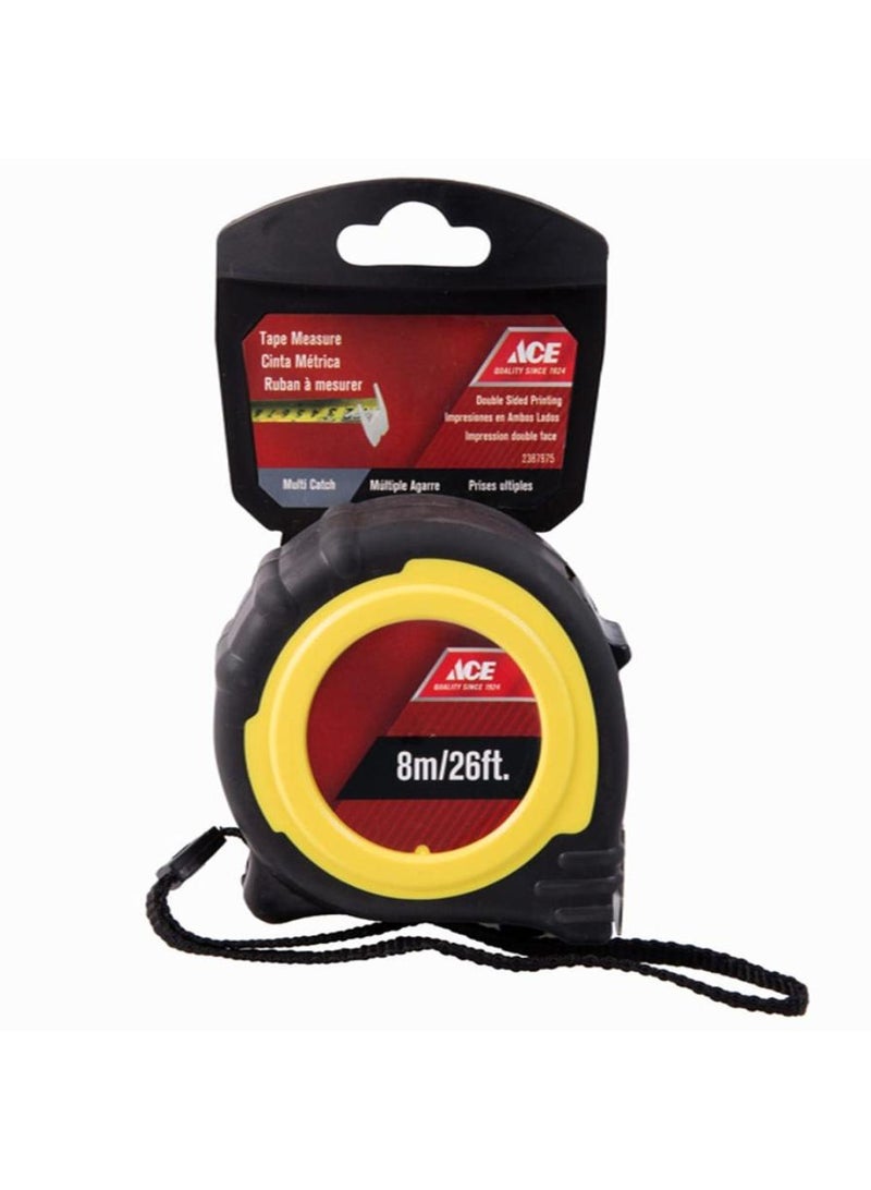 ACE 2-Position Tpr Measuring Tape 800cm Black Yellow 