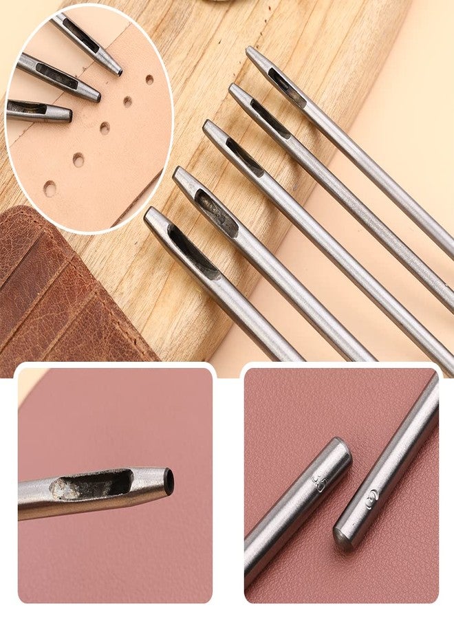 Yizzvb 10 Pcs Leather Hole Punch Tool Set, 0.5mm-3.5mm Round Hole Punch Working Tools with Double Head Plastic and Rubber Hammer for Belts, Canvas, Watch Band, and Other Projects - Image 4