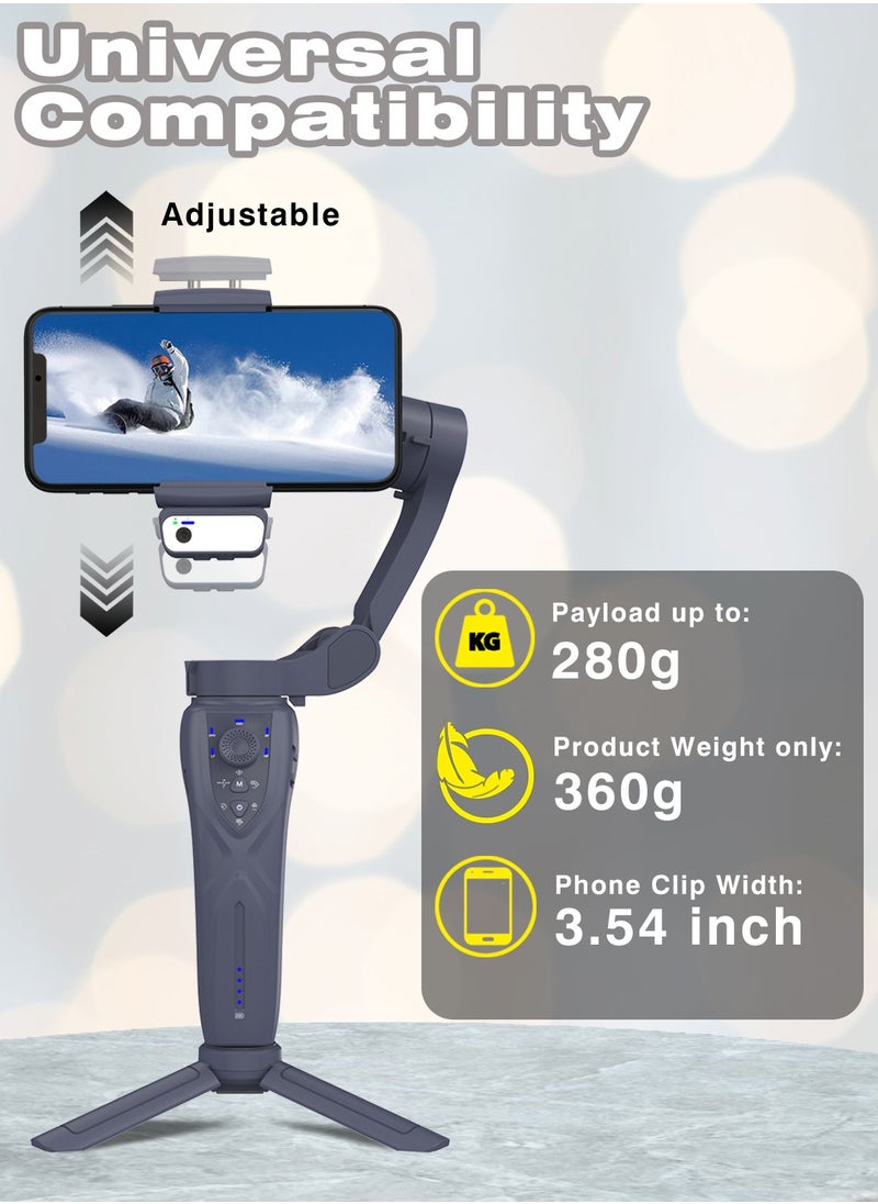 XQOOPS - Gimbal Stabilizer for Smartphones, XQOOPS 3-Axis Auto Balance Handheld Phone Gimbal with Magnetic AI Active Tracking and Fill Light, Foldable Phone Stabilizer for Video Recording for iPhone& Android - Image 1