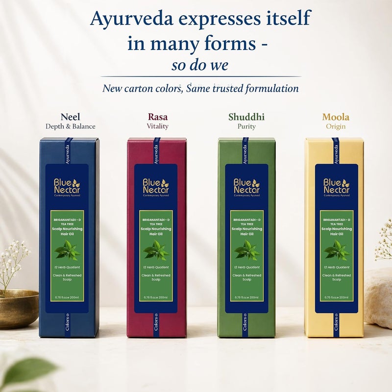 Blue Nectar Anti Dandruff Hair Oil With Neem Tea Tree Hair Oil Ayurvedic Non-Sticky Hair Oil For Dry Scalp And Dandruff 100% Natural Hair Oil For Men Women 12 Herbs 200Ml - Image 4
