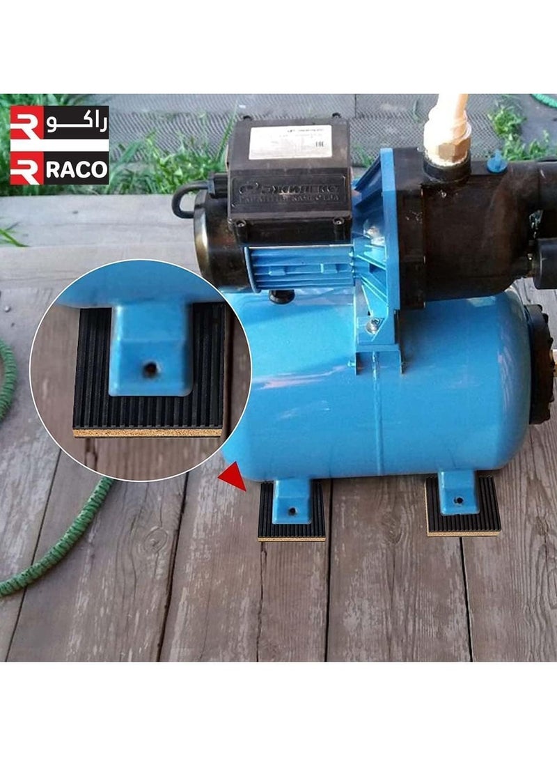 RACO وسادة ريكو المضادة للاهتزاز - وسادات عزل الاهتزاز من المطاط / الفلين عبوة من 4 (4 بوصة × 4 بوصة، 4) - Image 5