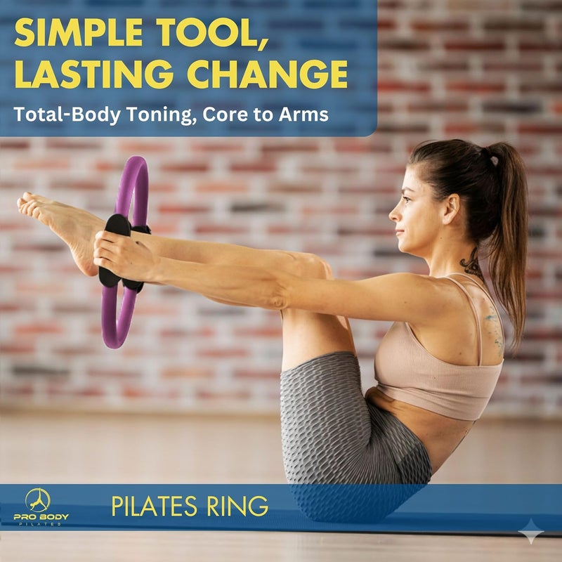 ProBody Pilates Ring - 14 Inch Fitness Magic Circle for Thigh Workout with Carry Pouch - Image 2