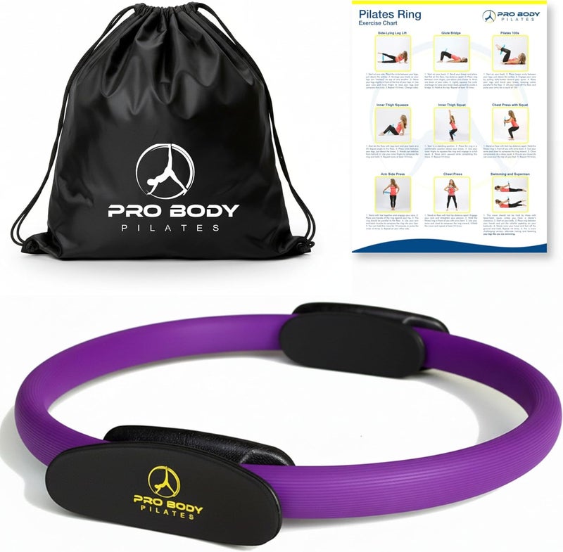 ProBody Pilates Ring - 14 Inch Fitness Magic Circle for Thigh Workout with Carry Pouch - Image 1