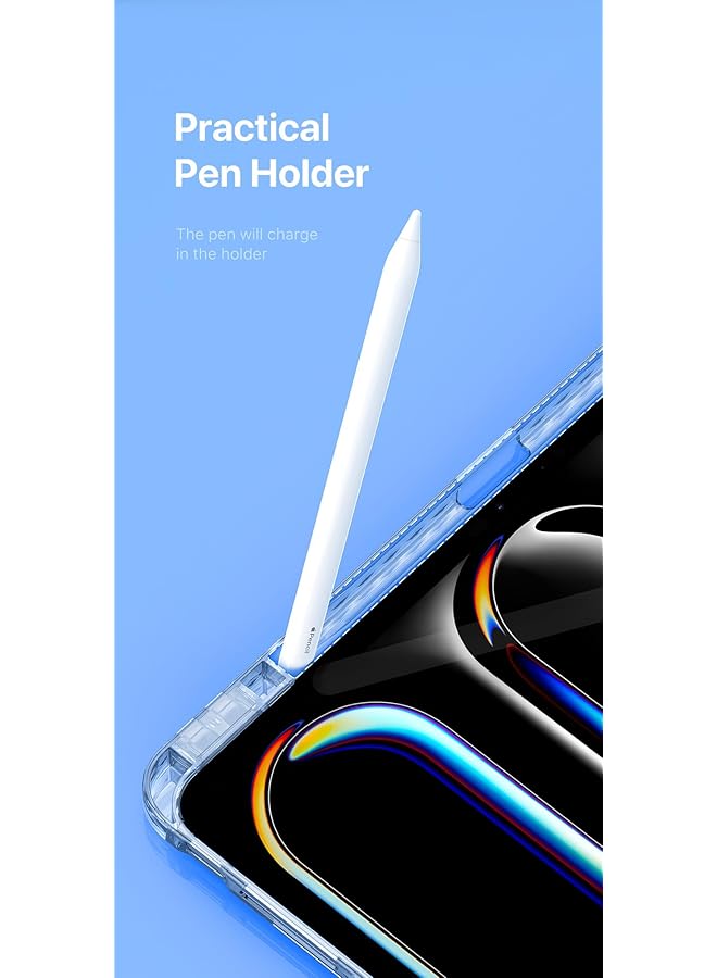 إيروريكس حافظة جديدة لجهاز ايباد برو 11 انش 2024 M4 مع حامل قلم: تدعم قلم رصاص برو وقلم رصاص يو اس بي-سي مع خاصية الاستيقاظ التلقائي والنوم مع ظهر شفاف من الجلد الصناعي لجهاز ايباد برو 11 انش 2024 الجيل الخامس - اسود - Image 3