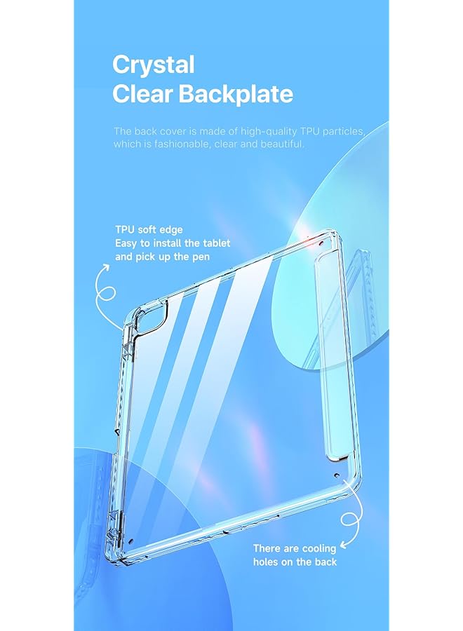 إيروريكس حافظة جديدة لجهاز ايباد برو 11 انش 2024 M4 مع حامل قلم: تدعم قلم رصاص برو وقلم رصاص يو اس بي-سي مع خاصية الاستيقاظ التلقائي والنوم مع ظهر شفاف من الجلد الصناعي لجهاز ايباد برو 11 انش 2024 الجيل الخامس - اسود - Image 5