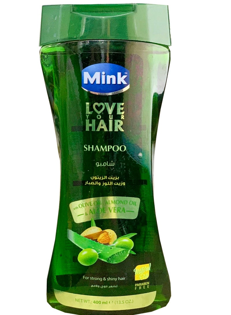 Mink Mink Shampoo With Olive Almond Oil& Aloe vera 400Ml - Image 1