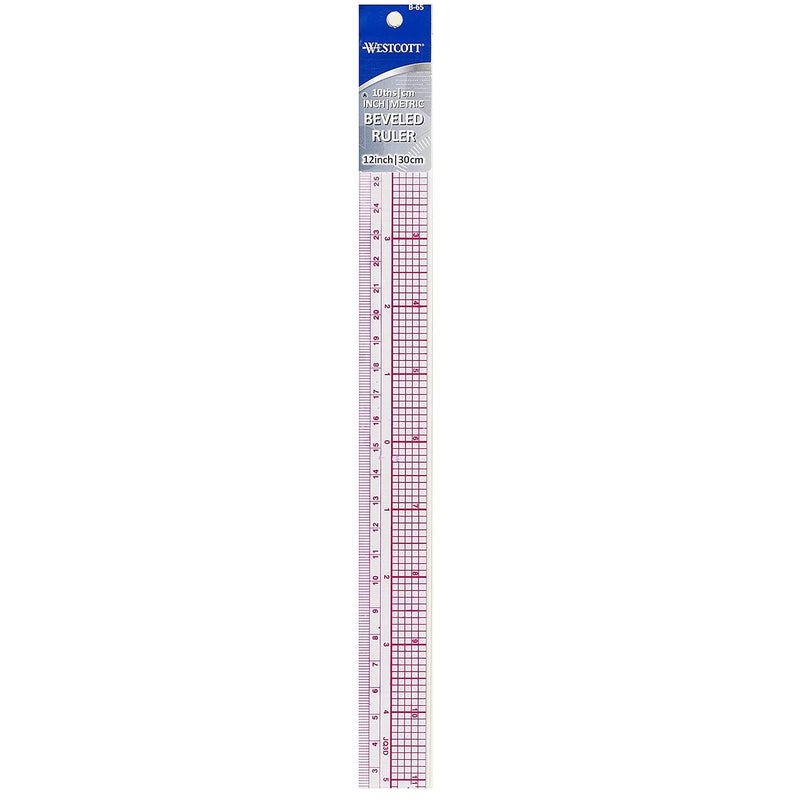 Westcott 10thsMetric Beveled Ruler 12Inch30cm B65 Clear - Image 4