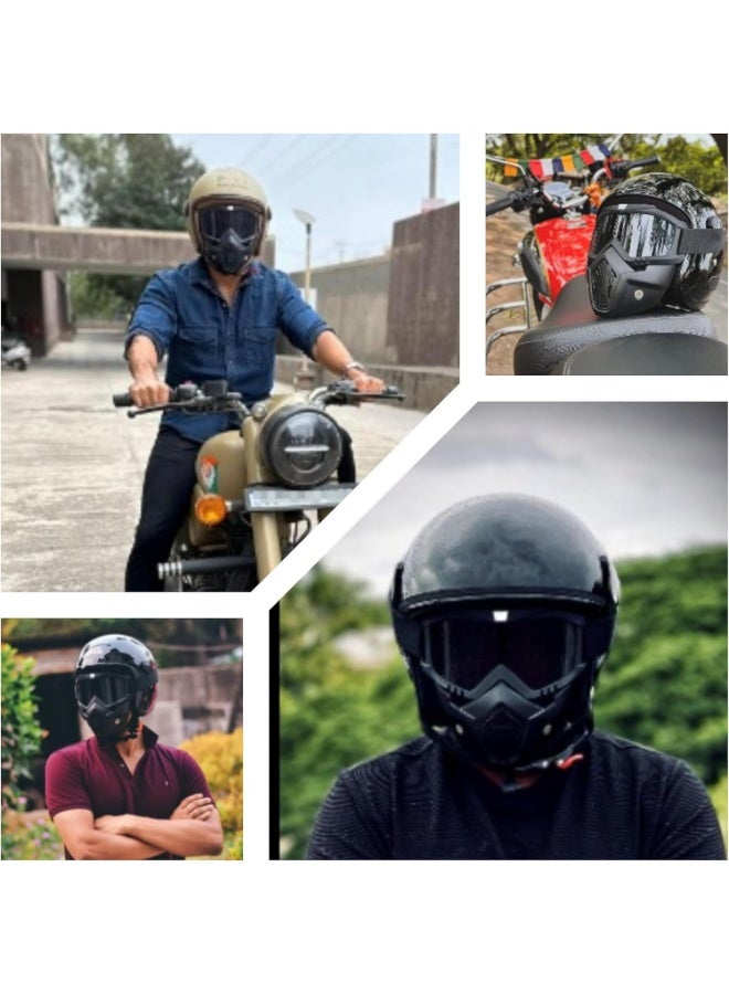 SARTE Goggle Mask Anti Scratch Protective Open Face Eyewear Windproof Dirt Shield Adjustable Strap Soft Foam Padded Detachable for Cycling Bike Off Road Racing Riding Unisex - Image 3