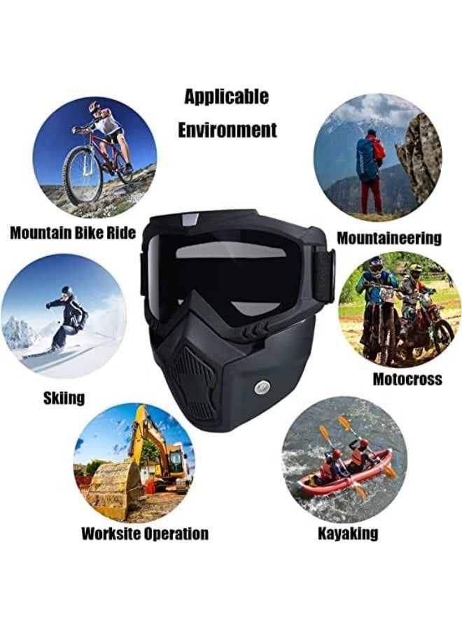 SARTE Goggle Mask Anti Scratch Protective Open Face Eyewear Windproof Dirt Shield Adjustable Strap Soft Foam Padded Detachable for Cycling Bike Off Road Racing Riding Unisex - Image 1