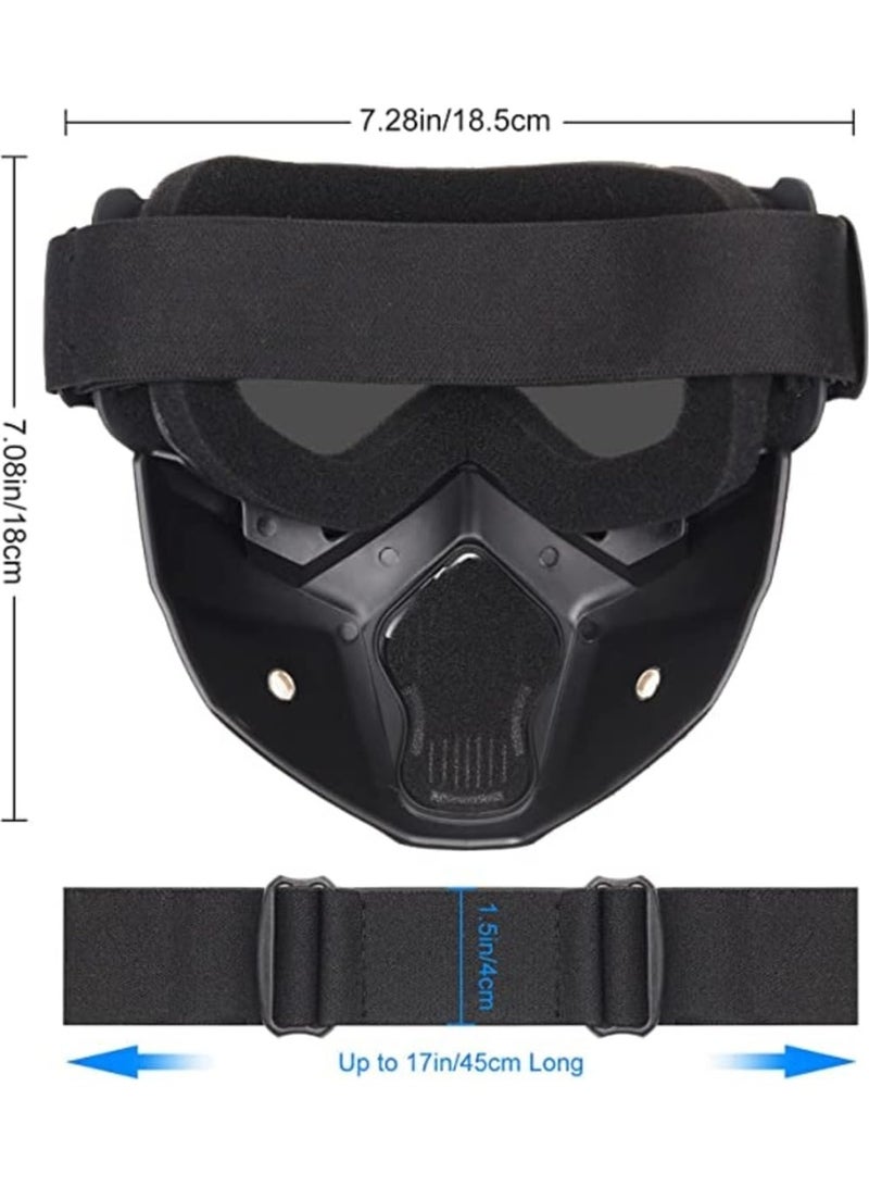 SARTE Goggle Mask Anti Scratch Protective Open Face Eyewear Windproof Dirt Shield Adjustable Strap Soft Foam Padded Detachable for Cycling Bike Off Road Racing Riding Unisex - Image 5