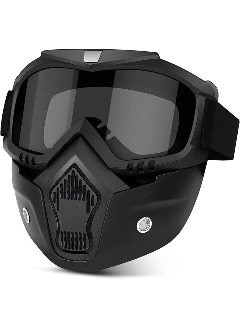 SARTE Goggle Mask Anti Scratch Protective Open Face Eyewear Windproof Dirt Shield Adjustable Strap Soft Foam Padded Detachable for Cycling Bike Off Road Racing Riding Unisex - Image 2