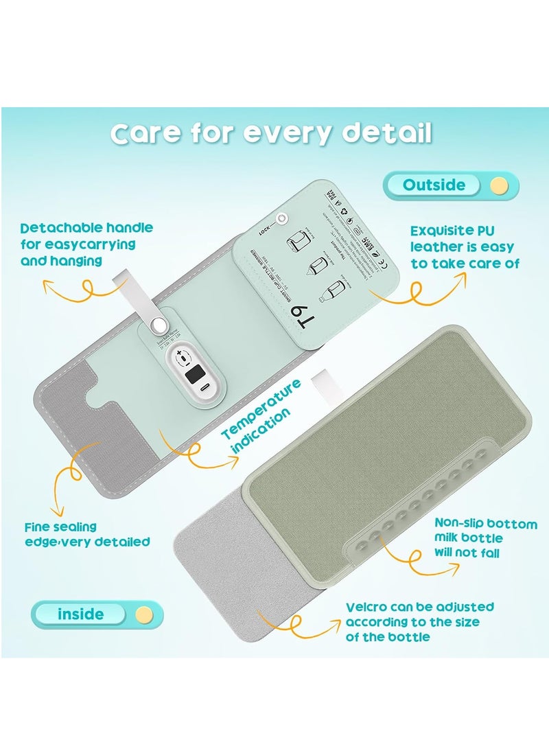 عام سخان زجاجة الطفل، غطاء عازل لزجاجة الطفل، سخان زجاجة الطفل مع شحن سريع 18 وات، سخان زجاجة محمول قابل للتعديل، سخان الحليب قابل للتعديل مع التحكم في درجة الحرارة، زجاجة لتدفئة الطفل للسفر للمنزل/العائل - Image 3