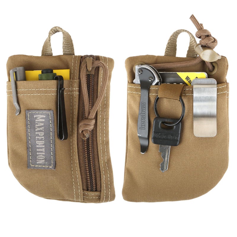 MAXPEDITION Platy Front Pocket Organizer, Durable EDC Tool Pouch for Men, Neck Wallet with Paracord Lanyard, Holds Flashlight, Multitool, Pen, Notebook (Khaki, 3.5" x 5") - Image 1