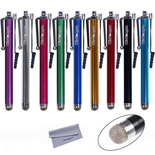 Wisdompro Stylus Pens for Touch Screens, 9 Pack of Universal Microfiber Tip Stylus with Lanyard Tether for iPad, for Tablet, for iPhone, for Samsung and All Touchsreen Devices - 9 Color - Image 1