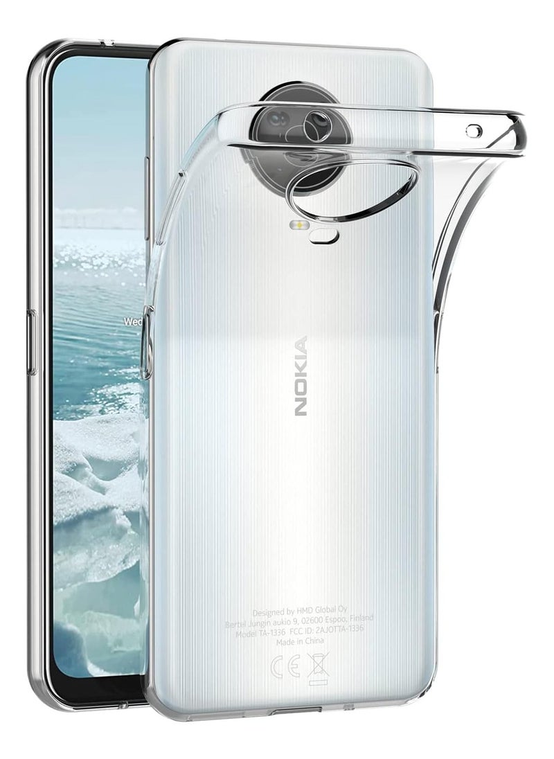 غطاء خلفي شفاف من السيليكون TPU لهاتف Nokia G20، مضاد للاصفرار وعالي الحماية من الصدمات متوافق مع Nokia G20 (6.52 بوصة) (شفاف)