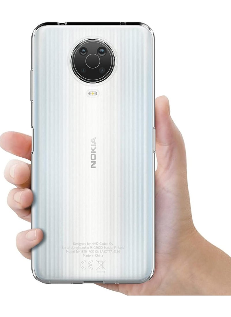 غطاء خلفي شفاف من السيليكون TPU لهاتف Nokia G20، مضاد للاصفرار وعالي الحماية من الصدمات متوافق مع Nokia G20 (6.52 بوصة) (شفاف)