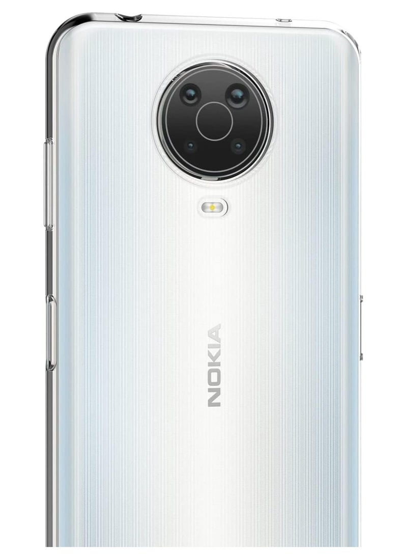 غطاء خلفي شفاف من السيليكون TPU لهاتف Nokia G20، مضاد للاصفرار وعالي الحماية من الصدمات متوافق مع Nokia G20 (6.52 بوصة) (شفاف)