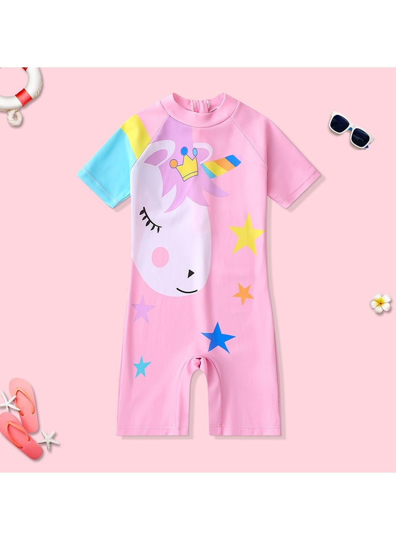 YD Long Sleeved Beach Sunscreen Children's One Piece Swimsuit - Image 1