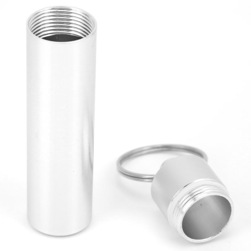 Mini Pill Box Aluminum Alloy Waterproof Keychain Pill Holder Organizer for Outdoors - Image 1