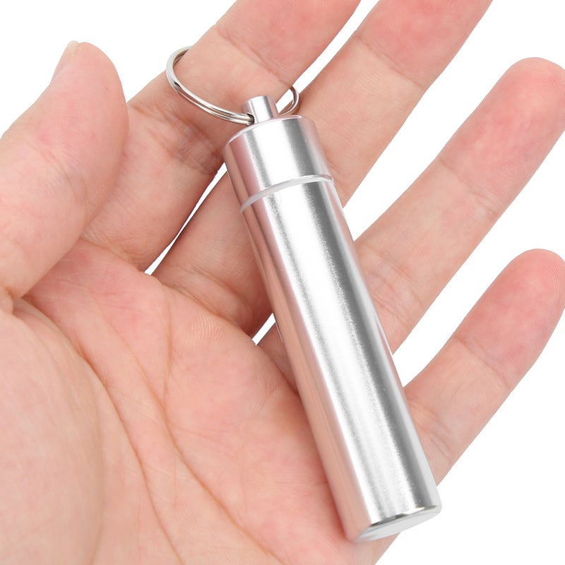 Mini Pill Box Aluminum Alloy Waterproof Keychain Pill Holder Organizer for Outdoors - Image 3