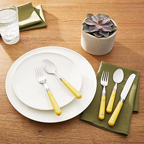 Ginkgo International Le Prix 4-Piece Stainless Steel Hostess Serving Set, Mimosa Yellow - Image 4