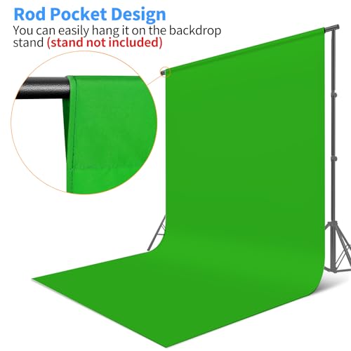HEMMOTOP Green Screen Backdrop, 6x9 ft Greenscreen Background for Streaming, Seamless Polyester Green Photo Backdrop Fabric Sheet for Photography, Video Recording (Backdrop only) - Image 4