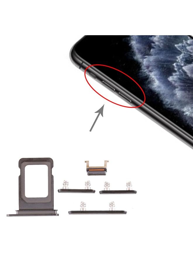 erorex SIM Card Tray + SIM Card Tray + Side Key for iPhone 11 Pro Max / 11 Pro(Black) - Image 1