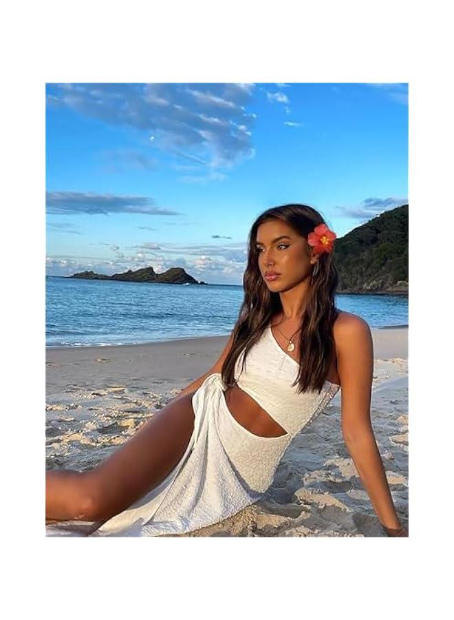 بيوينتي مشابك شعر على شكل زهرة هاواي للنساء، مشابك شعر كركديه بلوميريا، مشابك زهور صناعية، مشبك شعر بوهو، مشابك شعر صيفية، مشابك شعر على شكل زهرة بوهيمية، دبوس شعر للعطلات والشاطئ - Image 5