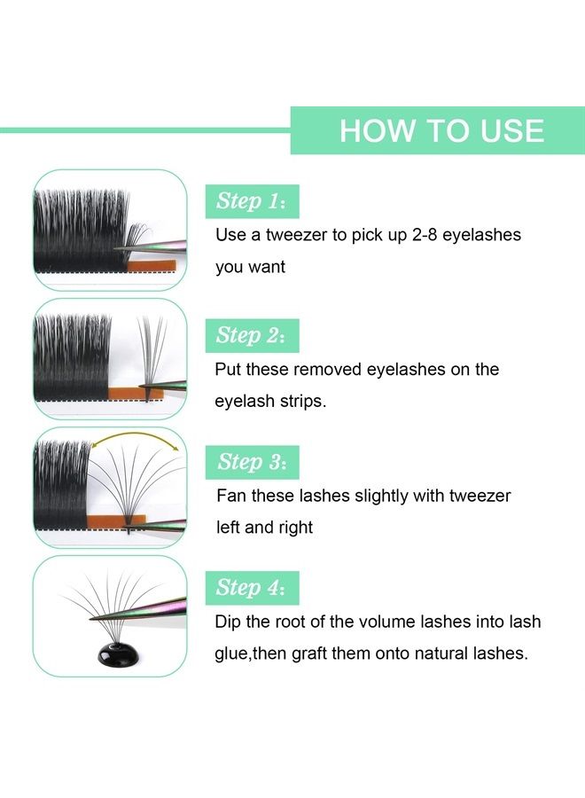 PRO LASHBEAUTY Easy Fan Volume Lashes D-0.07-13mm Rapid Blooming Lashes 9 to 20 mm Mega Volume Lash Extensions C D curl Flowering Lash Extensions Rapid Blooming Eyelash Extensions(D-0.07,13mm) - Image 3
