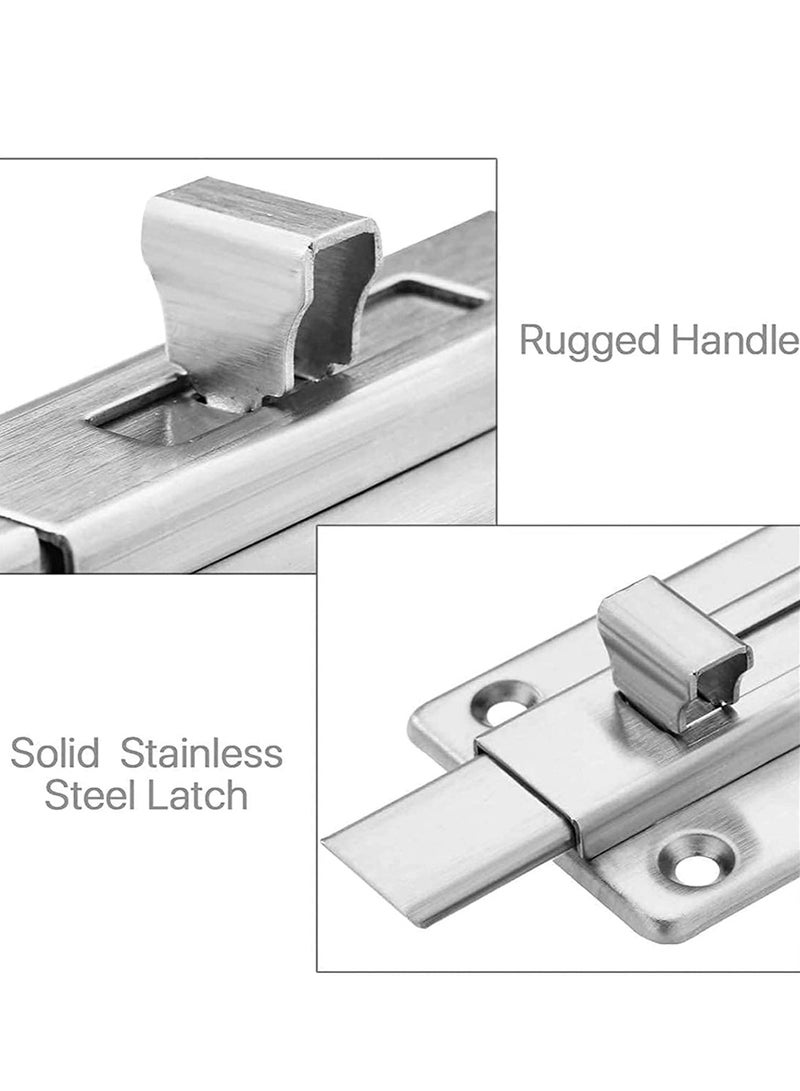 Door Bolt, Barrel Sliding Door Lock Latch for Home Bathroom Toilet Window Furniture Pet Gate Bolts and Latches, Stainless Steel Door Latch Sliding Lock Barrel Bolt Sliding Lock Latch 3 Inch, Silver - Image 5