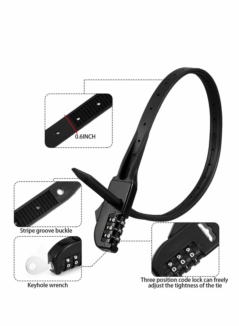 Excefore Zip Tie Bike Lock, 2 Pcs Multi Purpose Combo Lock, Armoured Security Tie & Bike Lock, Lightweight Bicycle Lock Scooter Lock - Image 3