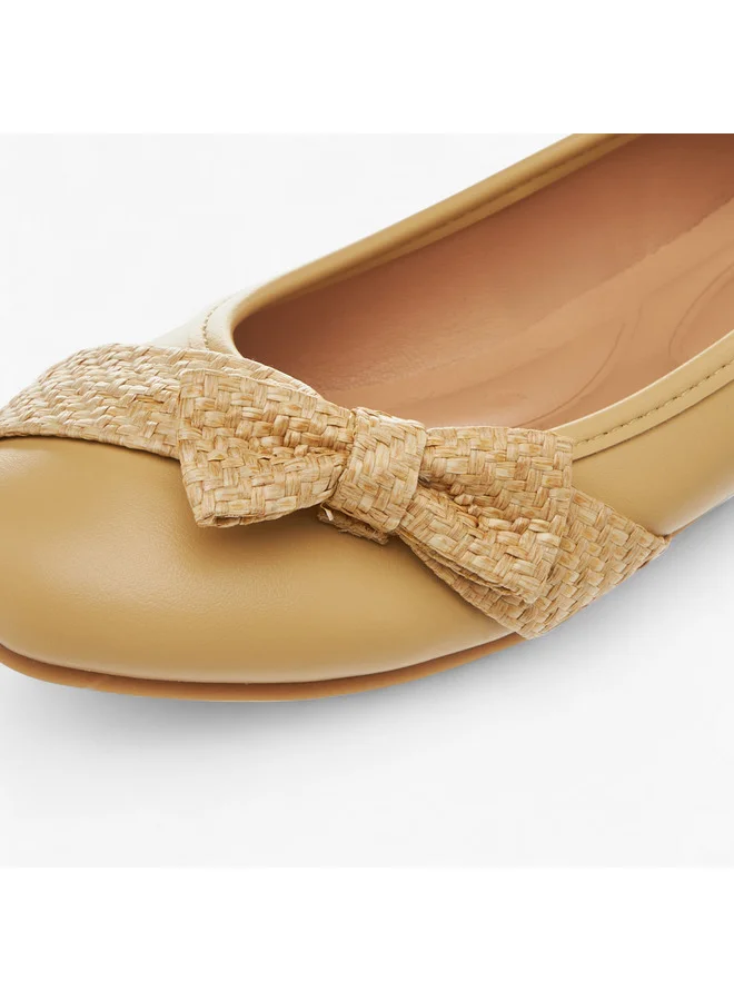 Little Missy Girls Bow Accent Slip-On Ballerina Shoes