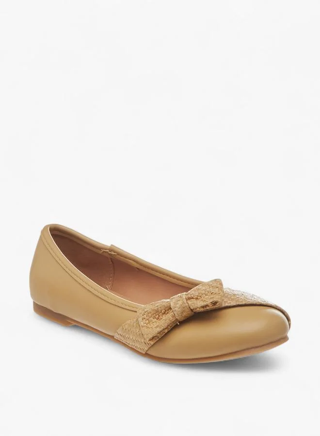 Little Missy Bow Accent Slip-On Ballerina Shoes