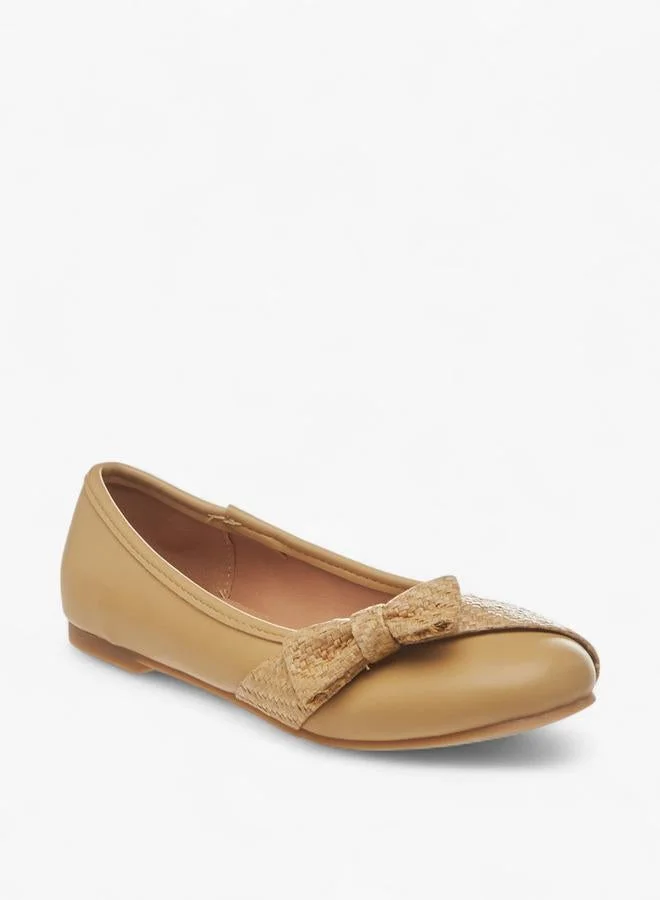 Little Missy YELLOW Bow Accent Slip-On Ballerina Shoes for Women | Best Price UAE