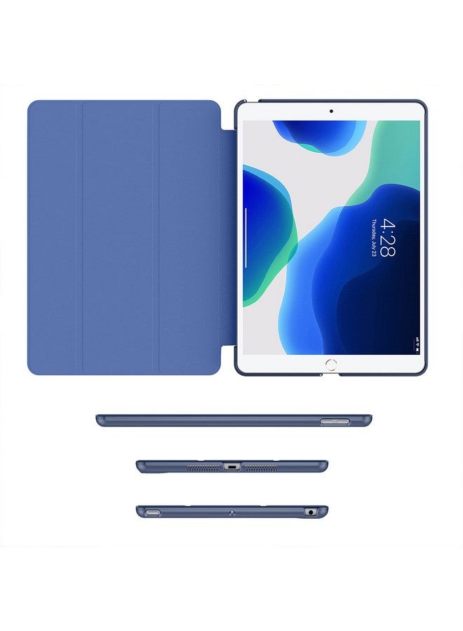 سوك جراب Soke لجهاز iPad من الجيل التاسع/الثامن/السابع 2021/2020/2019، [حامل ثلاثي الطي رفيع + خاصية الإيقاظ/السكون التلقائي]، غطاء خلفي صلب واقٍ ممتاز من البولي كربونات لجهاز Apple iPad مقاس 10.2 بوصة (لون كحلي) - Image 1