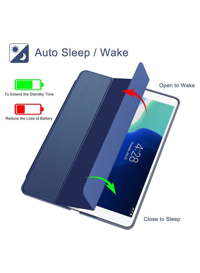 سوك جراب Soke لجهاز iPad من الجيل التاسع/الثامن/السابع 2021/2020/2019، [حامل ثلاثي الطي رفيع + خاصية الإيقاظ/السكون التلقائي]، غطاء خلفي صلب واقٍ ممتاز من البولي كربونات لجهاز Apple iPad مقاس 10.2 بوصة (لون كحلي) - Image 2