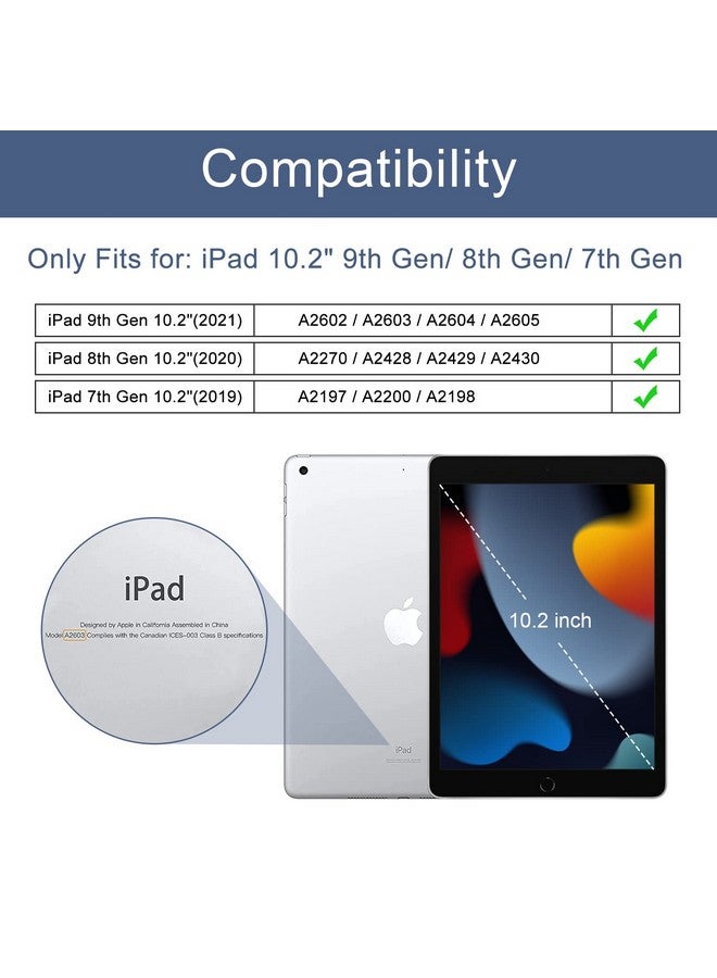 سوك جراب Soke لجهاز iPad من الجيل التاسع/الثامن/السابع 2021/2020/2019، [حامل ثلاثي الطي رفيع + خاصية الإيقاظ/السكون التلقائي]، غطاء خلفي صلب واقٍ ممتاز من البولي كربونات لجهاز Apple iPad مقاس 10.2 بوصة (لون كحلي) - Image 4