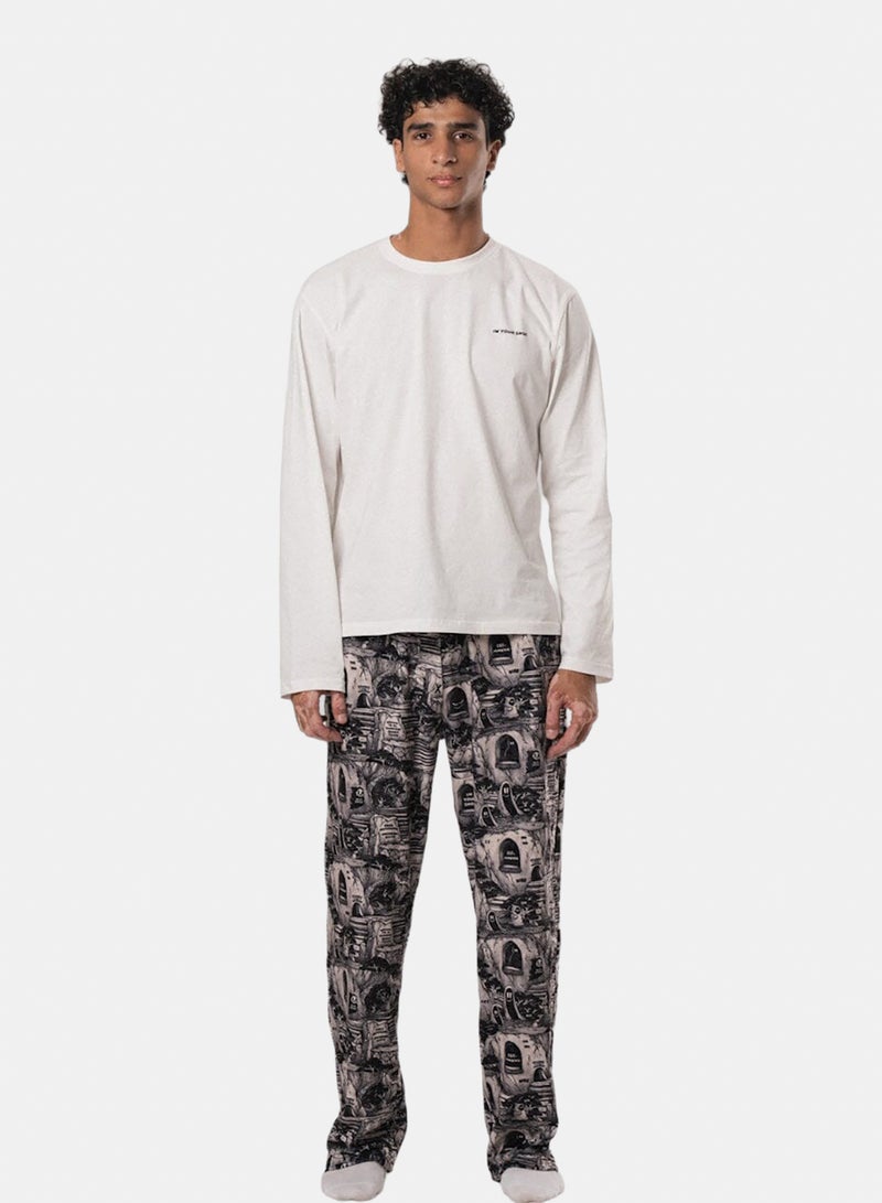 In Your Shoe Ghost Town Fluffy Pyjama Pants - Image 1