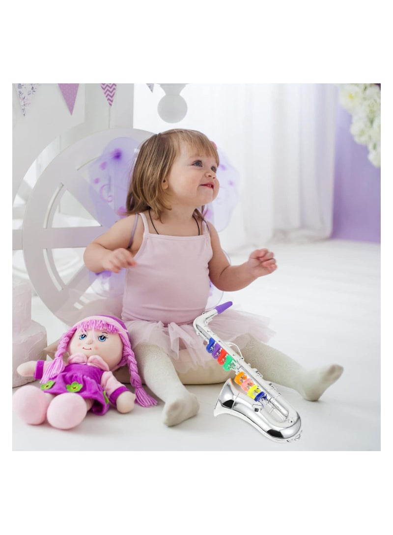 Children's Silver Saxophone Toy - Portable Musical Instrument for Toddlers, Reusable Stage Prop, Fun Simulation Music Toy, Perfect Gift for Kids (1 Pack) - Image 5