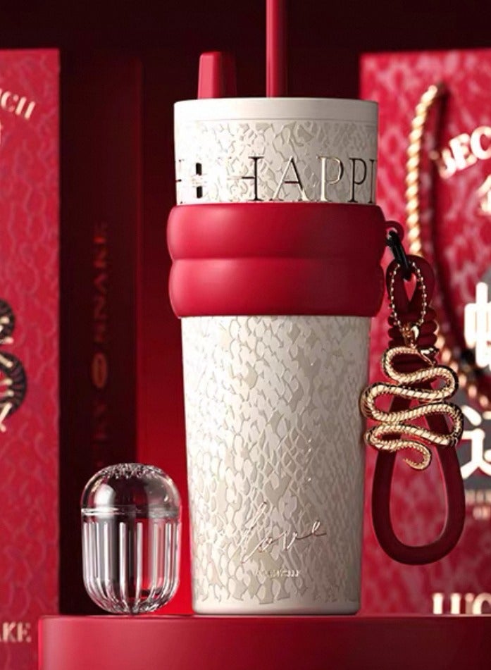 HAPPY Limited Edition Water Bottle for Adults  Children 710ml - You can also keep your tea/coffee/juice outdoors/at home/school/office at any time to rehydrate(red)