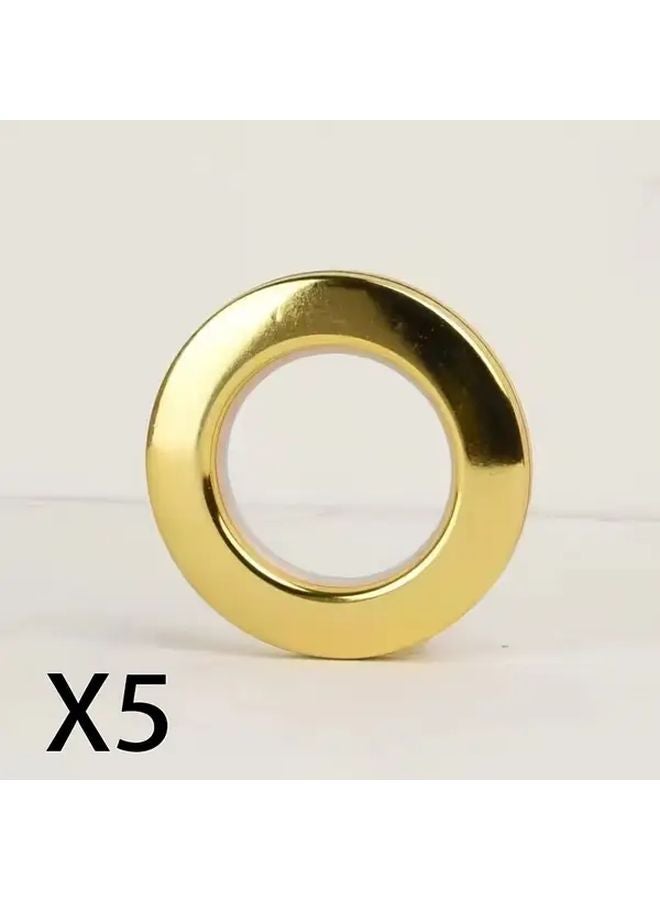 Bright Golden Plastic O Rings 5pcs For Blinds Shower Doors Noise Reducing Corrosion Resistant - Image 1