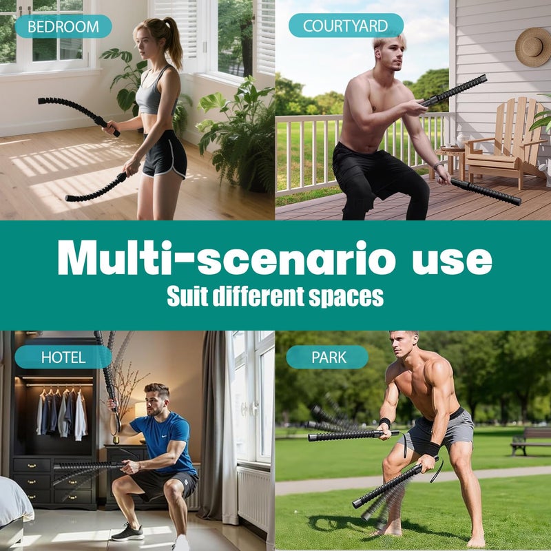 NONGKANG Ropeless Battle Ropes â€“ Weighted Portable Workout Ropes for Home Gym, Cordless Jump/Arm Exerciser with Non-Slip Gloves & Training Poster â€“ HIIT, Low-Impact Cardio & Strength/Muscle Training(2PCS) - Image 5