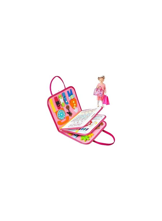 Kimimara Busy Board for Children - Activity Board Montessori Toy for Toddlers Baby Boys Girls from 1 Year - Fine Motor Skills Sensory Motor Skills Toy  - Image 1