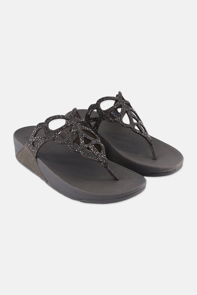 FitFlop Women Bumble Orystal Slip On Slippers, Grey  - Image 1