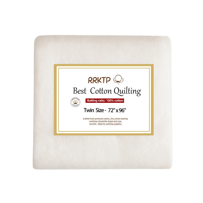RRKTP Cotton Batting for Quiltingï¼Œ200 g/mÂ² Lightweight Quilt Batting Twin Sizeï¼ŒNatural All Season Comfort Cotton Stuffing, Sewing Handmade & DIY Crafts 72"Ã—96" - Image 1